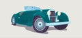 Retro  convertible car vintage isolated. Front view. Royalty Free Stock Photo